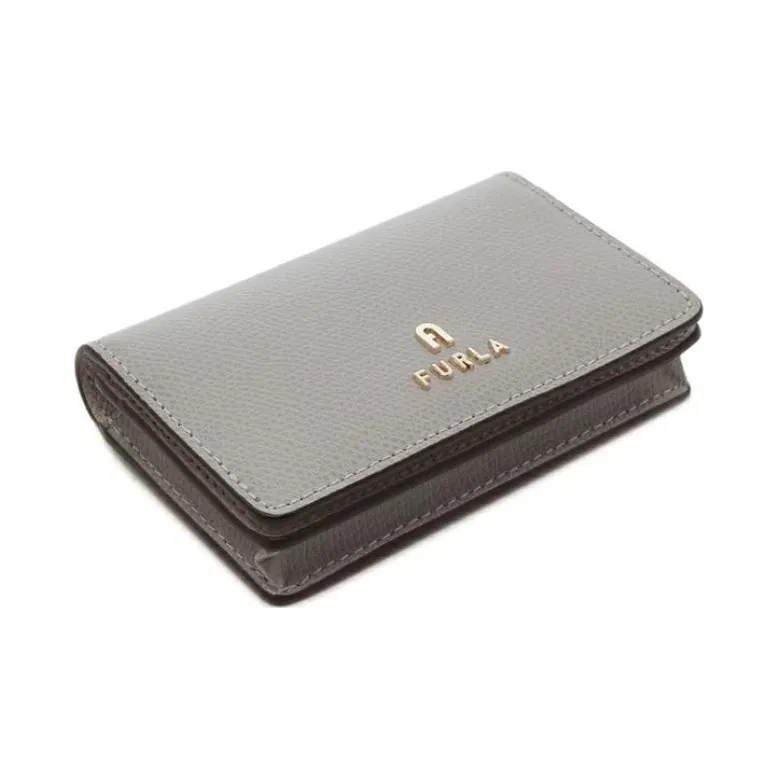 Furla Leather Card Holder Women's Gray-3