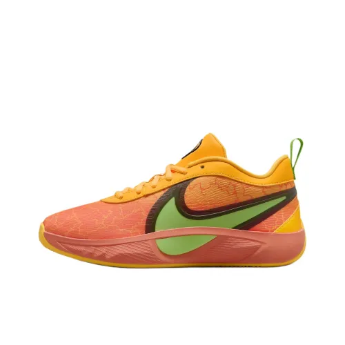 Nike Giannis Freak 6 Anti Slip Wear Resistant Low Top Children's Basketball Shoes Orange Yellow Teenagers
