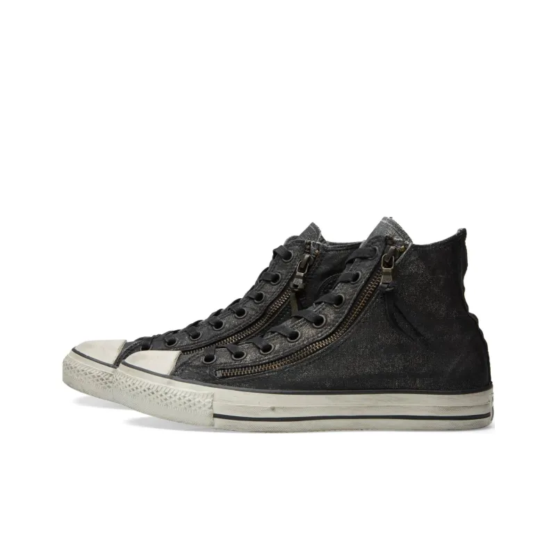 John Varvatos x Converse CHUCK TAYLOR Anti-Slip Wear-Resistant High-Top Canvas Shoes Men's Black Gray Color-1