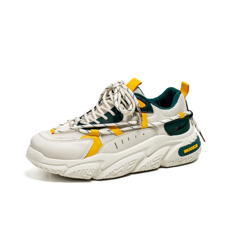 Warrior Warrior Anti-Slip Wear-Resistant Breathable Lightweight Height Increasing Warm Low-Top Chunky Sneakers Unisex-33