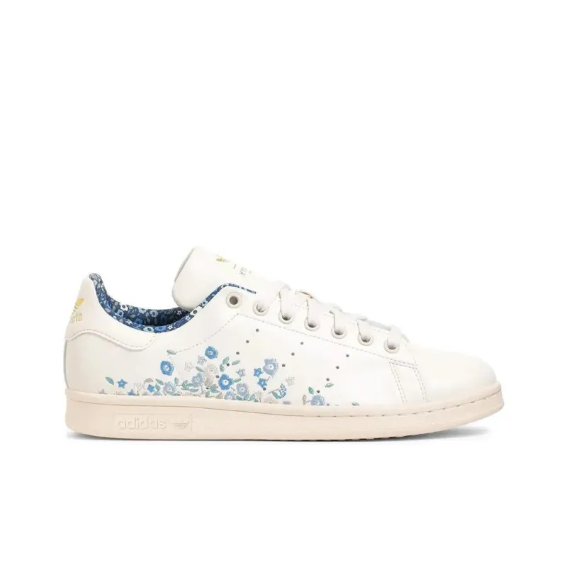 LIBERTY x Adidas Originals Anti Slip Wear Resistant Low Top Skateboard Shoes Unisex White Blue-1