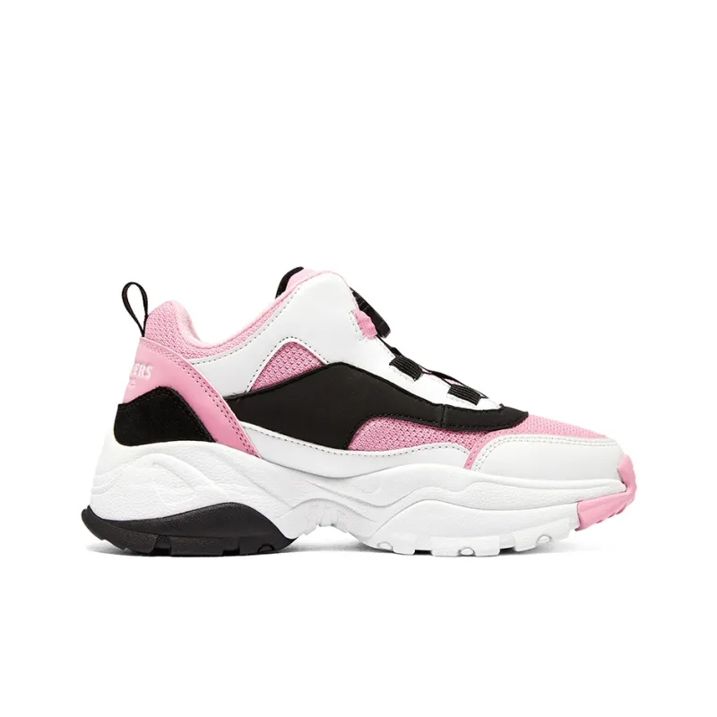 Skechers Kozmiks Anti Kick Cushioning And Abrasion Resistant Kids Lifestyle Shoes Black White Pink Teenagers-1