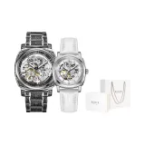 Men's Steel Band+Women's White Strap (Box)