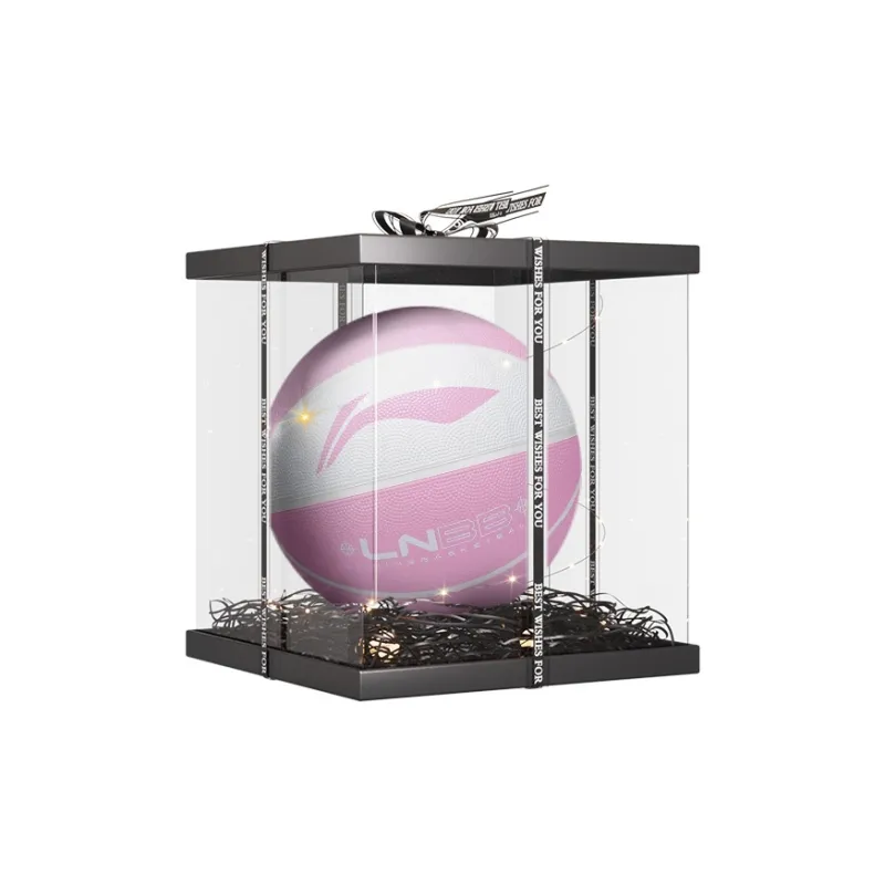 LiNing Rubber Basketball White Pink Size 5 Size 6 Size 7 Training Match Unisex-4