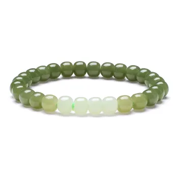 MARY WINDSOR Gradient Bracelet Pale Greenish White Jade Unisex