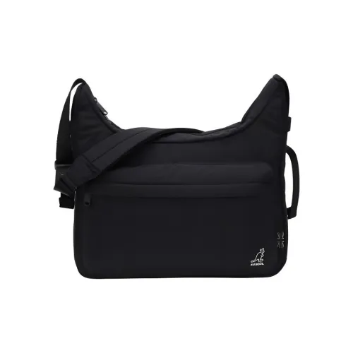 KANGOL Nylon Shoulder Bag Crossbody Bag Large Size Men's Black