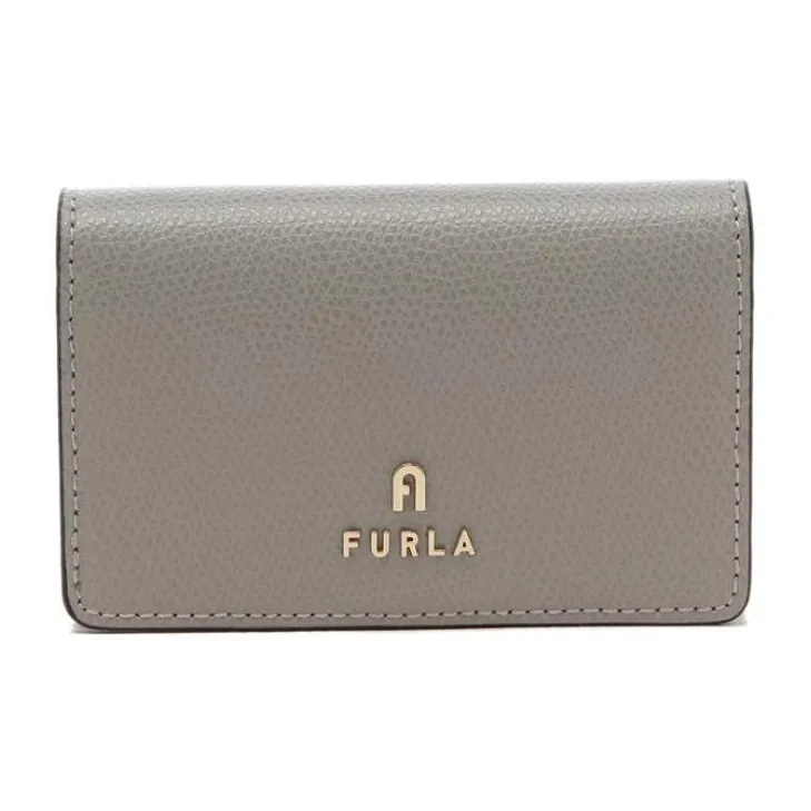 Furla Leather Card Holder Women's Gray-0