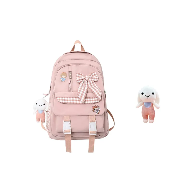 MARKANGARO Nylon Backpack Medium Size Women's Blue/Pink-7
