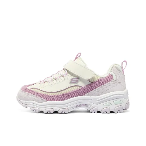 Skechers Girls Slip ladies Cushioning Abrasion ladies Thermal Kids Lifestyle Shoes White Lavender Teenagers