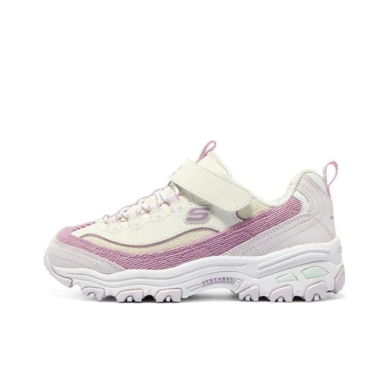 Skechers Girls Slip Resistant Cushioning Abrasion Resistant Thermal Kids Lifestyle Shoes White Lavender Teenagers-0