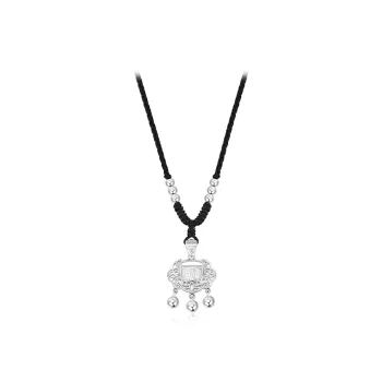 CANHUI S999 Fine Silver Peace Lock Necklace Unisex