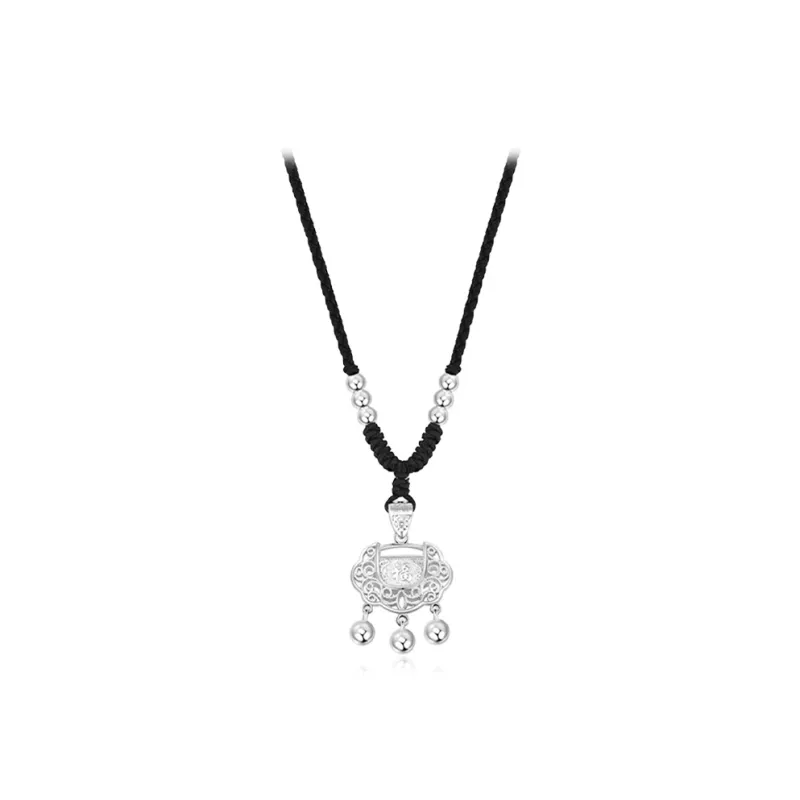 CANHUI S999 Fine Silver Peace Lock Necklace Unisex-0