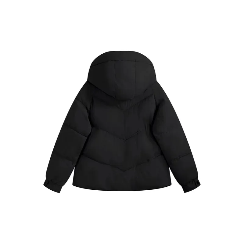 PAZZO Loose Fit Versatile Solid Color Hooded Puffer Jacket Women's-6