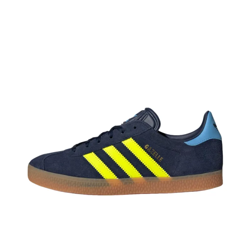 Adidas Originals GAZELLE Anti Slip Wear Resistant Low Top Kids' Skateboarding Shoes Blue Teenagers-0