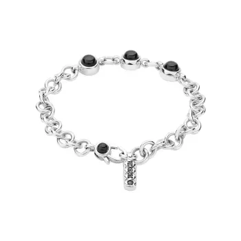 ROCK&RIDE 925 Sterling Silver, Black Onyx Bracelets Unisex