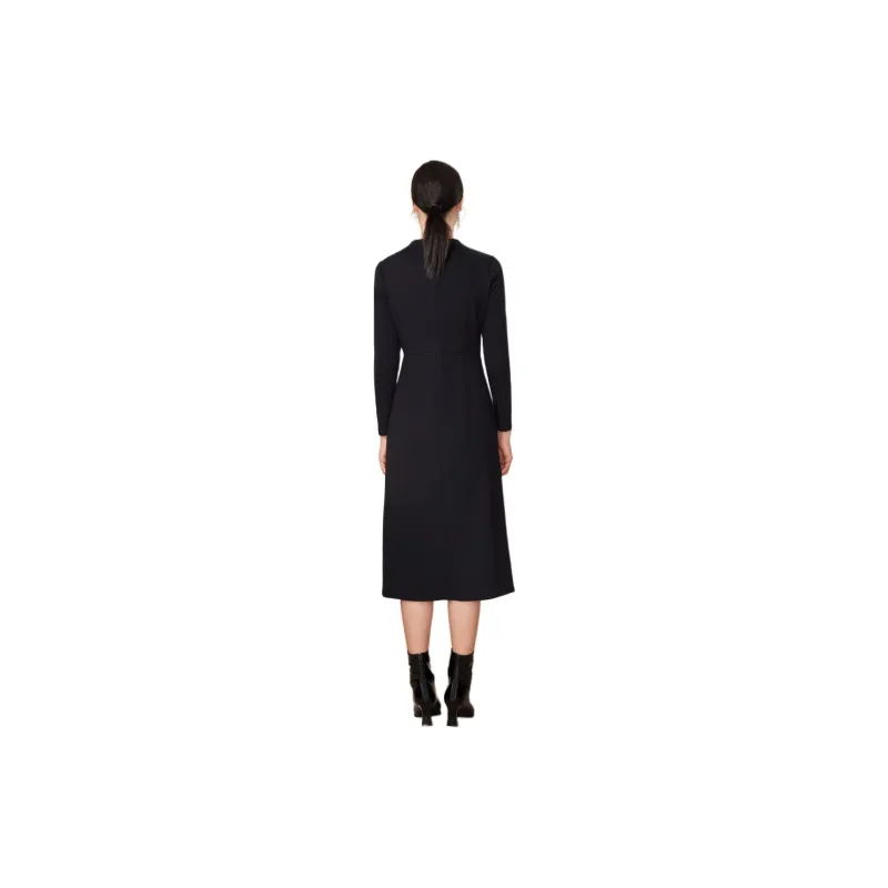 BBLLUUEE Long Sleeved Dress Women's Ink Black-0