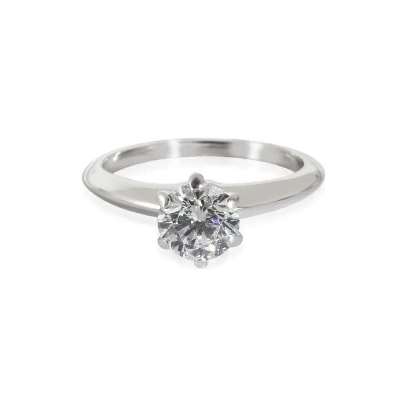 TIFFANY & CO. Pre Owned Platinum Diamond Engagement Ring-4