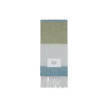 Maison Kitsune Striped Fringed Scarf