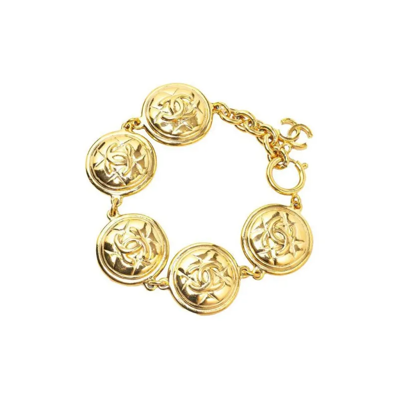 CHANEL 1980s Cc Button Charm Bracelet-1