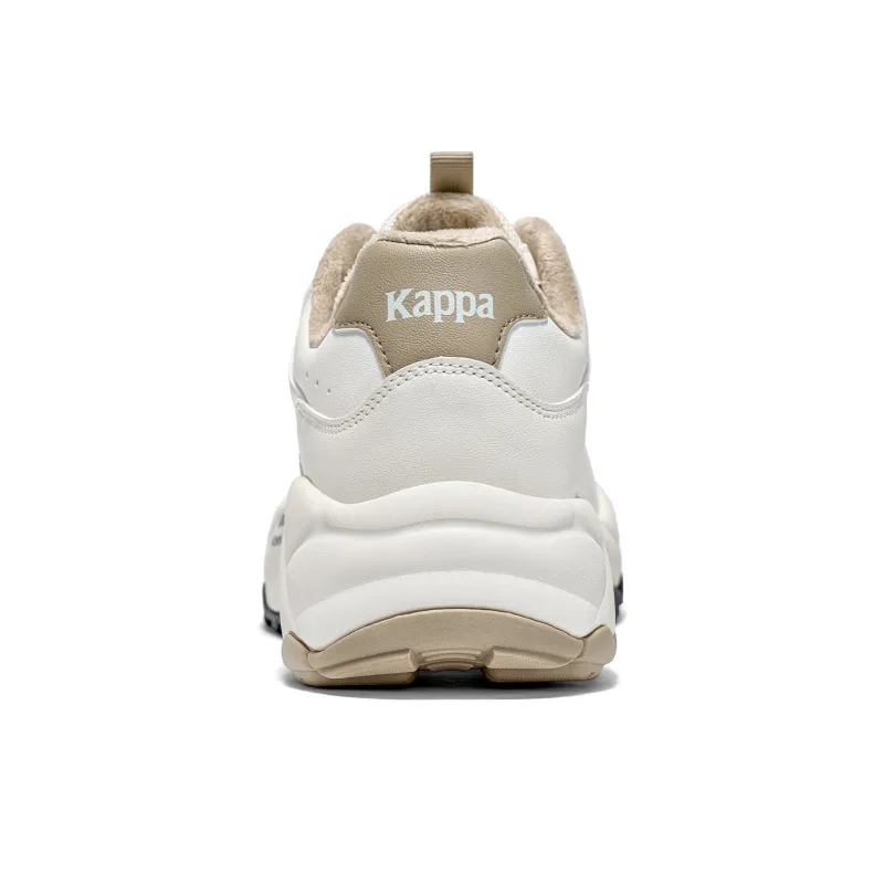 Kappa Wear Resistant Slip Resistant Low Top Chunky Sneakers Unisex White Beige-4