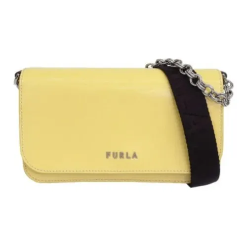 Furla Leather Shoulder Bag, Crossbody Bag Mini Women's Yellow