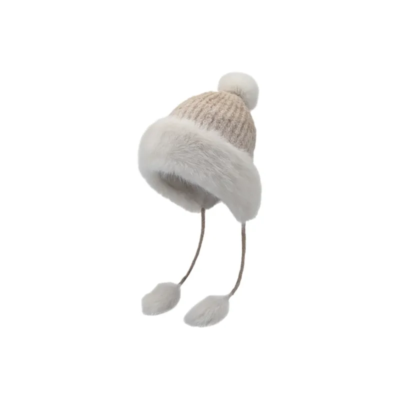 FREE RABBITⅡ Winter Sweet And Cute Wool Ball Knitted Fabric Beanies Women's-2
