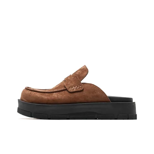 Mule Donkey Odor-Resistant Slip-Resistant Wrap-toe Slippers Unisex Brown