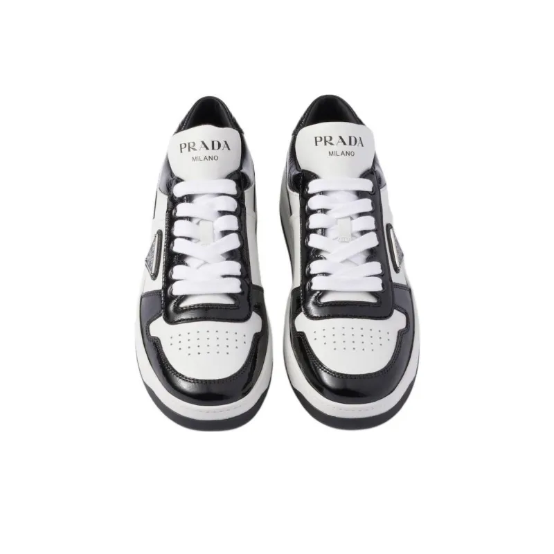 PRADA Prada Downtown Low Top Skateboard Shoes Women's Black White-4