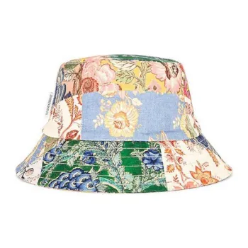 Zimmermann Linen Bucket Hats Unisex Floral Patch