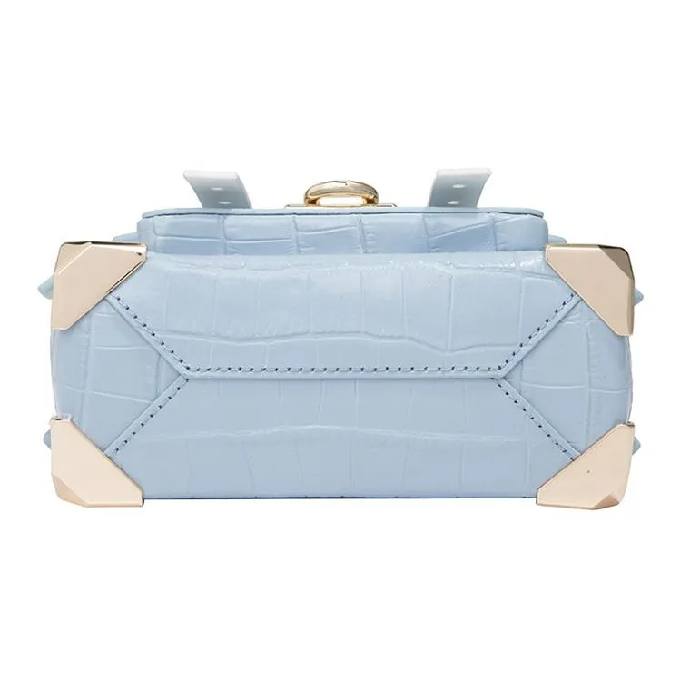 MICHAEL KORS Manhattan Leather Handbag, Crossbody Bag, Shoulder Bag Women's Light Blue-3