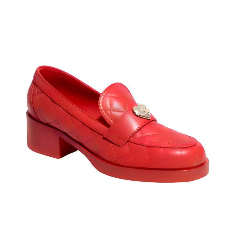 CHANEL Casual Single Shoes Women's Red-2