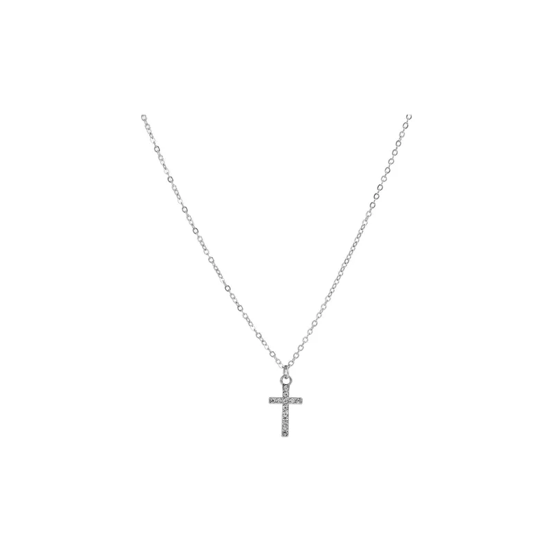 QIANFANGDAHUANGYE Zircon Necklaces Women's Silver-0