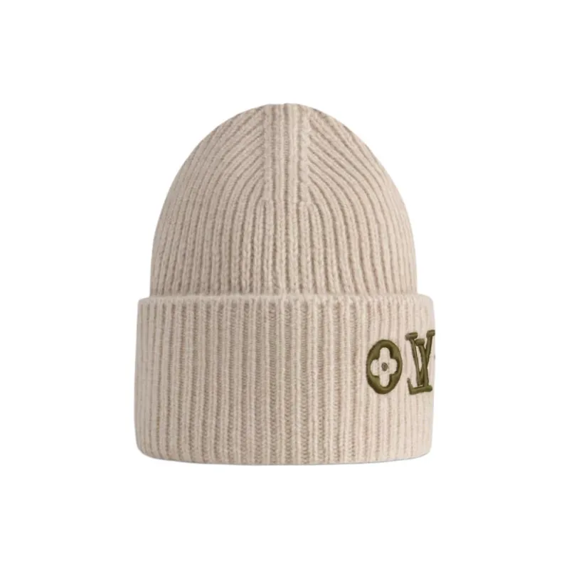 LOUIS VUITTON Sheep Wool Beanies Unisex Brown-1
