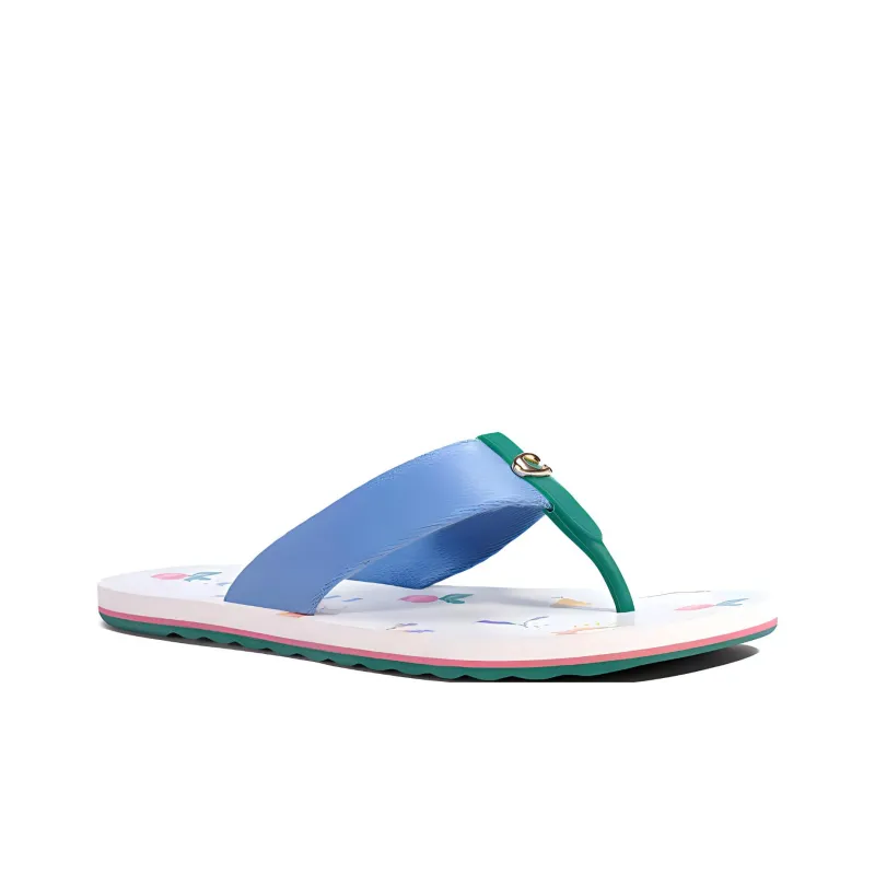 COACH Odor-Resistant Flip Flops Women's Blue Green-2