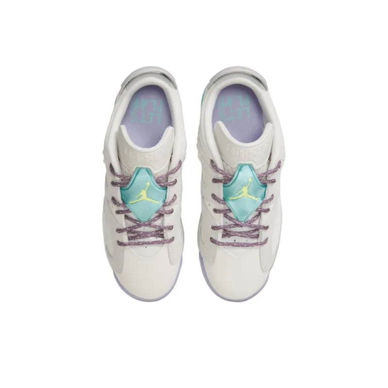 Jordan Air Jordan 6 RETRO LOW Abrasion Resistant Low Top Vintage Basketball Shoes Gray GS Unisex-3