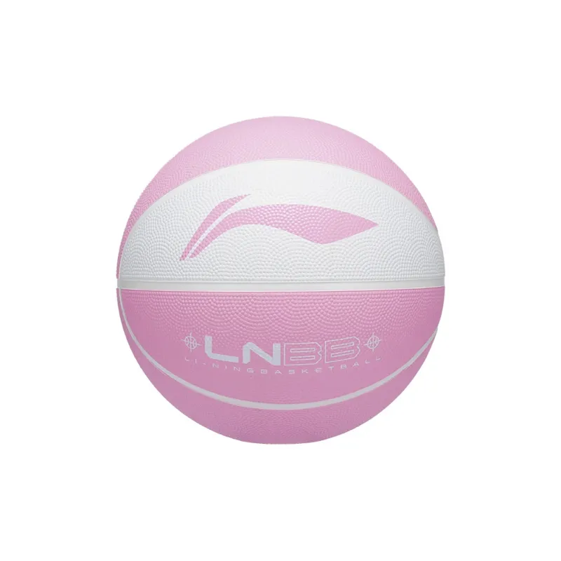 LiNing Rubber Basketball White Pink Size 5 Size 6 Size 7 Training Match Unisex-0