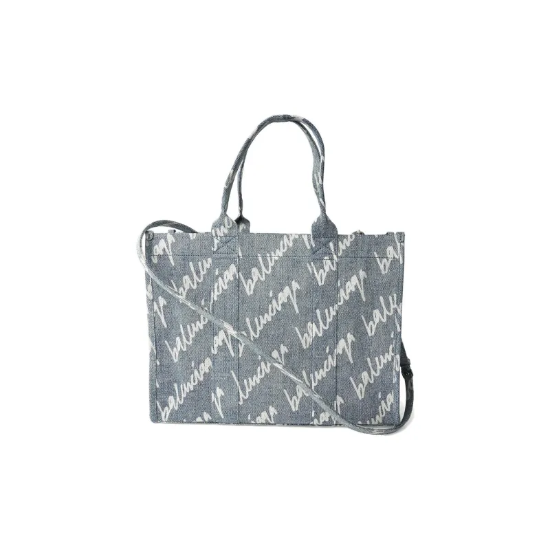 Balenciaga Cotton Tote Bag Shopping Bag Shoulder Bag Crossbody Bag Handbag Unisex Blue-2