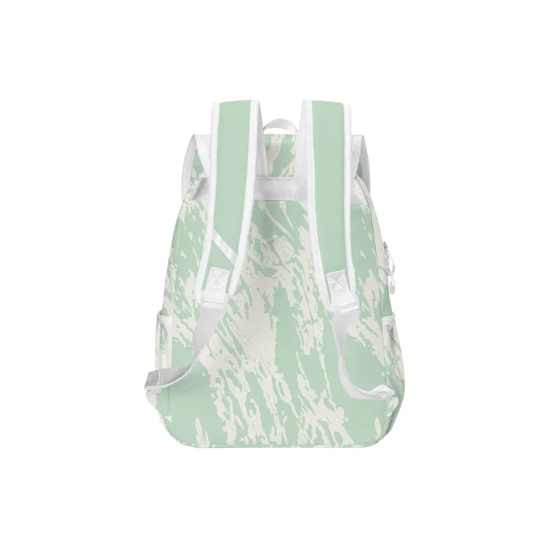 FINITE LOOP Eco Friendly Fabric Student Backpack Regular Unisex White Green-2