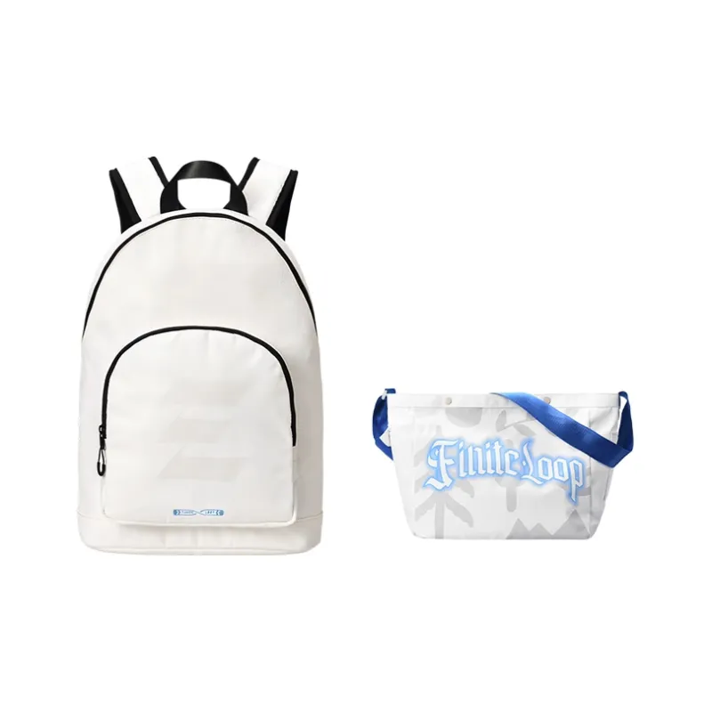 FINITE LOOP Bottle Eco Friendly Cloth Backpack Unisex Gardenia White-8