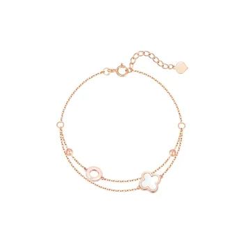 Trpopo S925 Silver White Shell Bracelets Women's