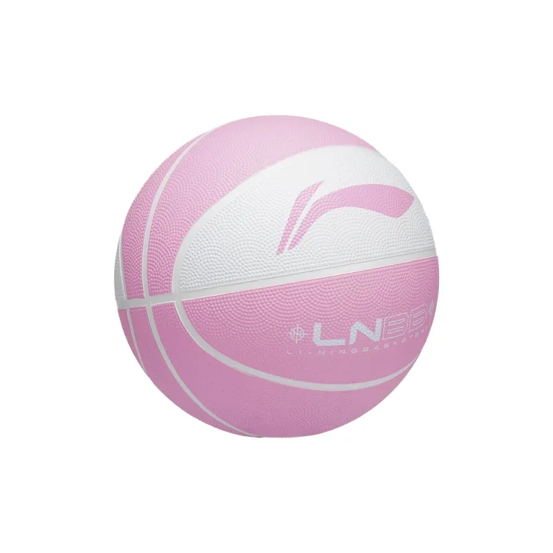 LiNing Rubber Basketball White Pink Size 5 Size 6 Size 7 Training Match Unisex-1
