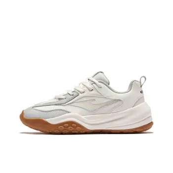 Erke Pudding Cushioning Wear Resistant Low Top Casual Shoes Women's White Gray