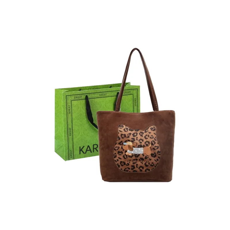 KARUISHA Leather Velvet Tote Bag Shopping Bag Shoulder Bags Regular Women's Multicolor-8