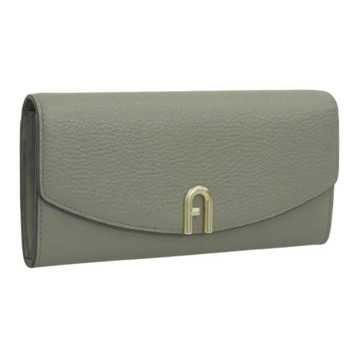 Furla Leather Long Wallets Women's Green-1