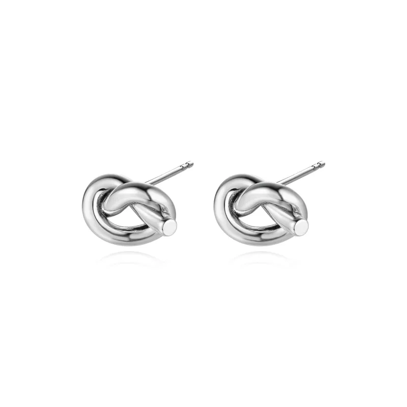 Ah Bo Ci De 925 Sterling Silver Stud Earrings Unisex-1