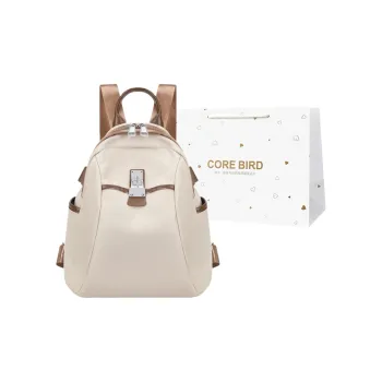 CORE BIRD Eco friendly Fabric Backpack Women's Elegant Black/Apricot/Apricot Gray/Ice Gray