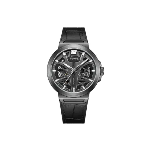 Fiyta Interstellar Series DGA35006.HHB.B Automatic Mechanical Movement Silicone Strap Watch Men's Watches Cut Out Dial
