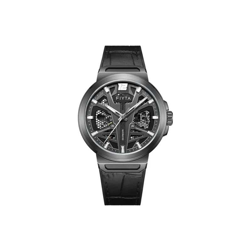 Fiyta Interstellar Series DGA35006.HHB.B Automatic Mechanical Movement Silicone Strap Watch Men's Watches Cut Out Dial-0