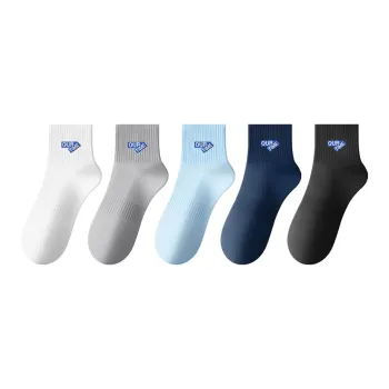 H YXIANG Mid Calf Socks Men's 5 Pack