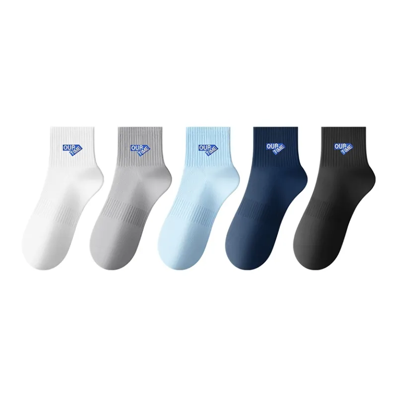 H YXIANG Mid Calf Socks Men's 5 Pack-0